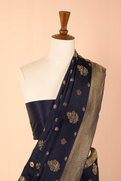 Handwoven Blue Georgette Sari