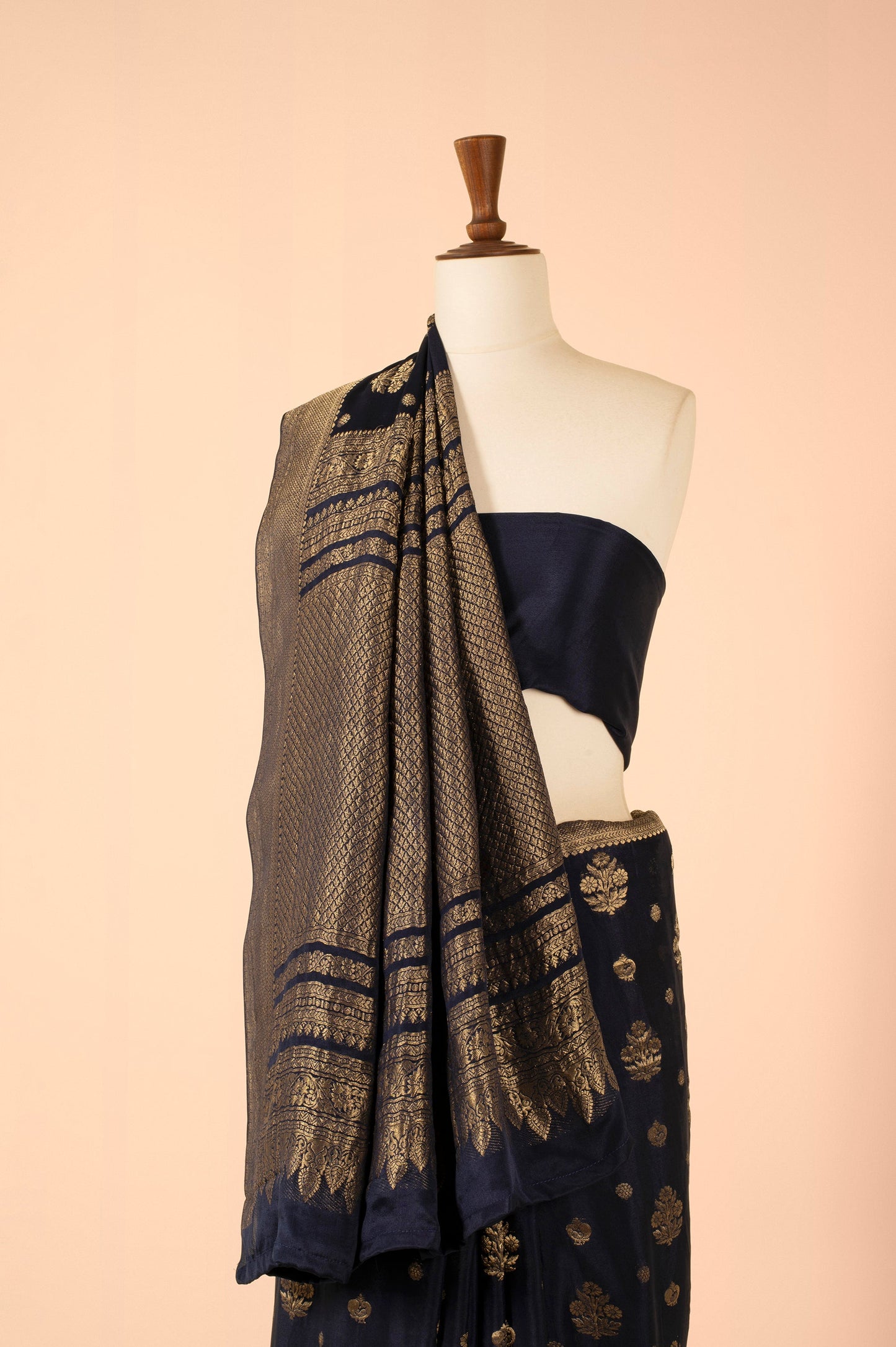 Handwoven Blue Georgette Sari