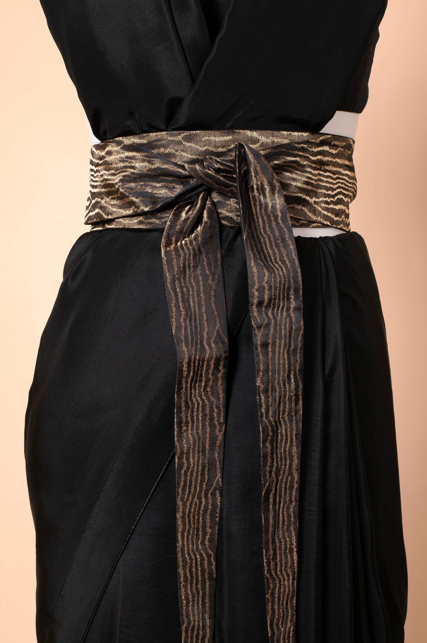 Handwoven Black Tissue Silk Belt