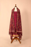 Handwoven Garnet Digital Printed Silk Suit Piece