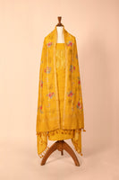 Handwoven Yellow Digital Printed Chanderi Suit Piece