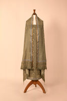 Handwoven Green Digital Printed Chanderi Suit Piece