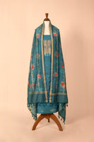 Handwoven Green Digital Printed Chanderi Suit Piece