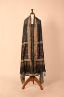 Handwoven Black Digital Printed Chanderi Suit Piece
