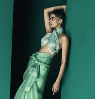 Aquamarine Crossover Halter Blouse