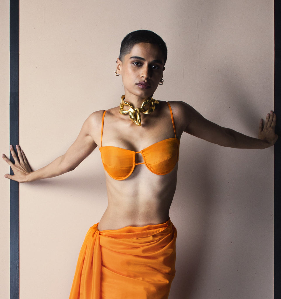 Tangerine Bralette Blouse
