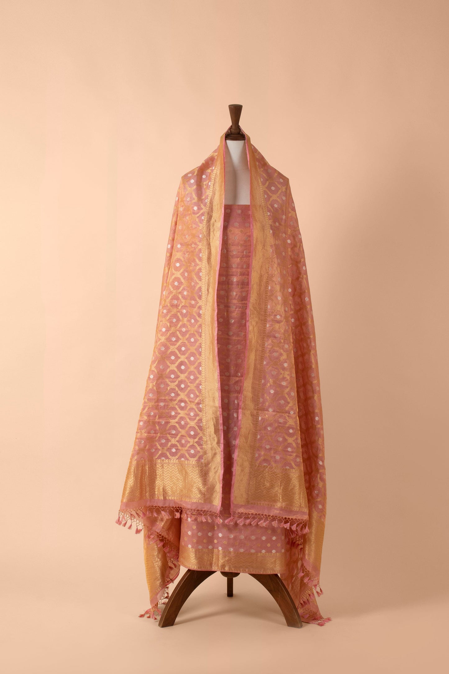 Handwoven Pink Tissue Suit Piece