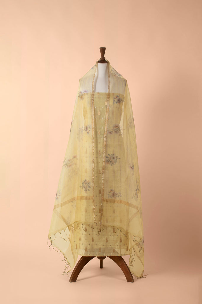 Handwoven Yellow Linen Suit Piece