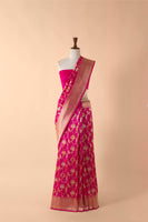 Handwoven Pink Silk Sari