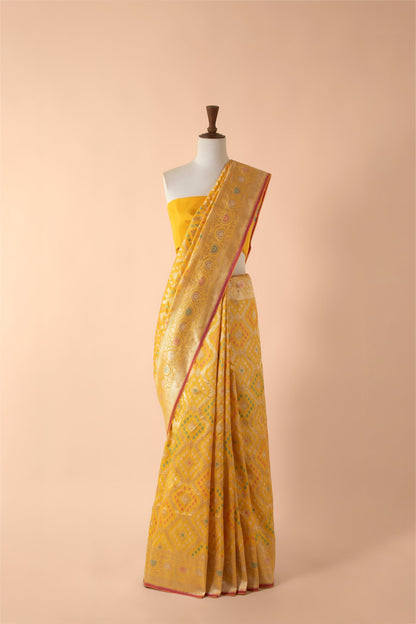 Handwoven Yellow Silk Sari