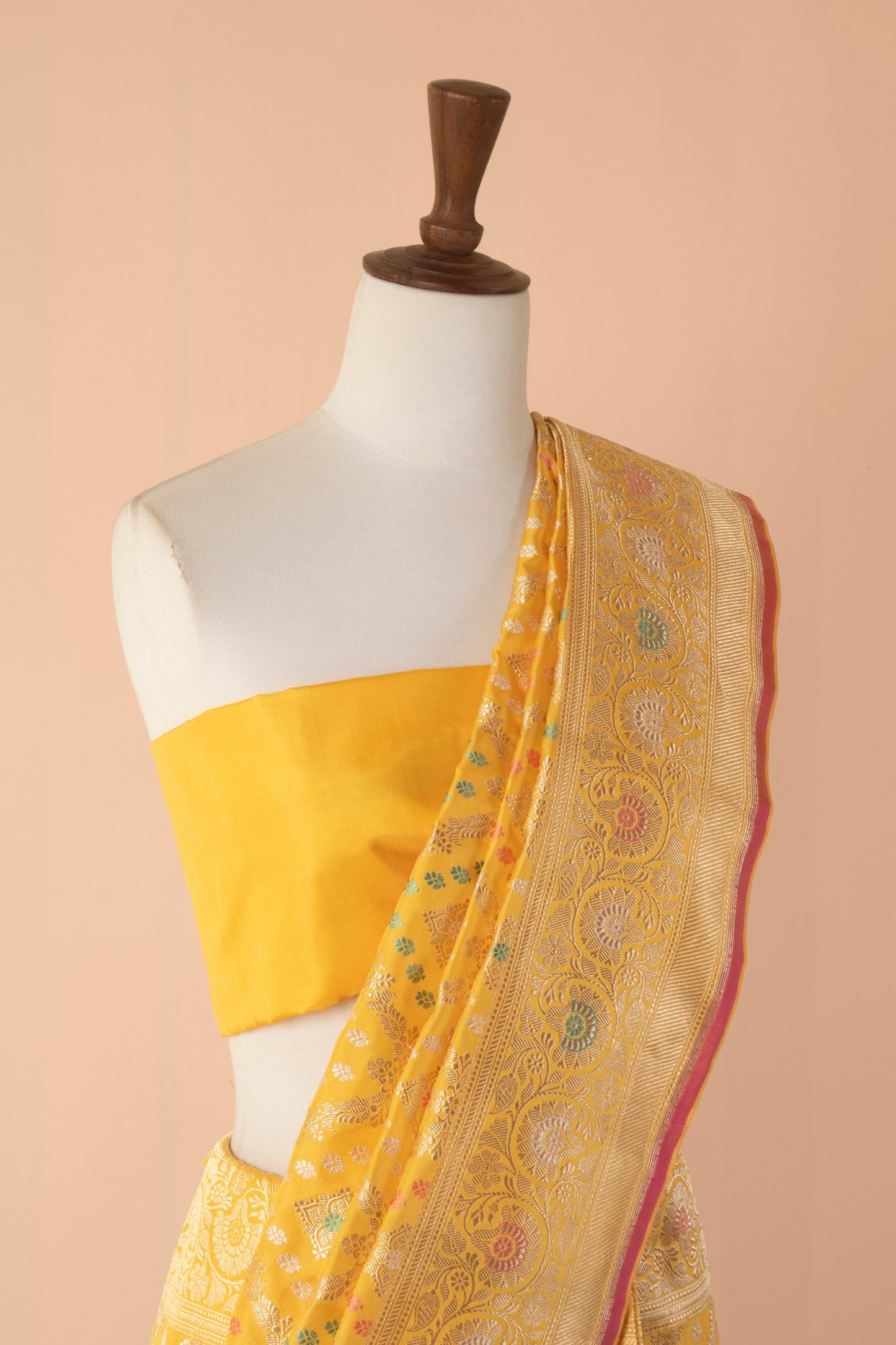 Handwoven Yellow Silk Sari