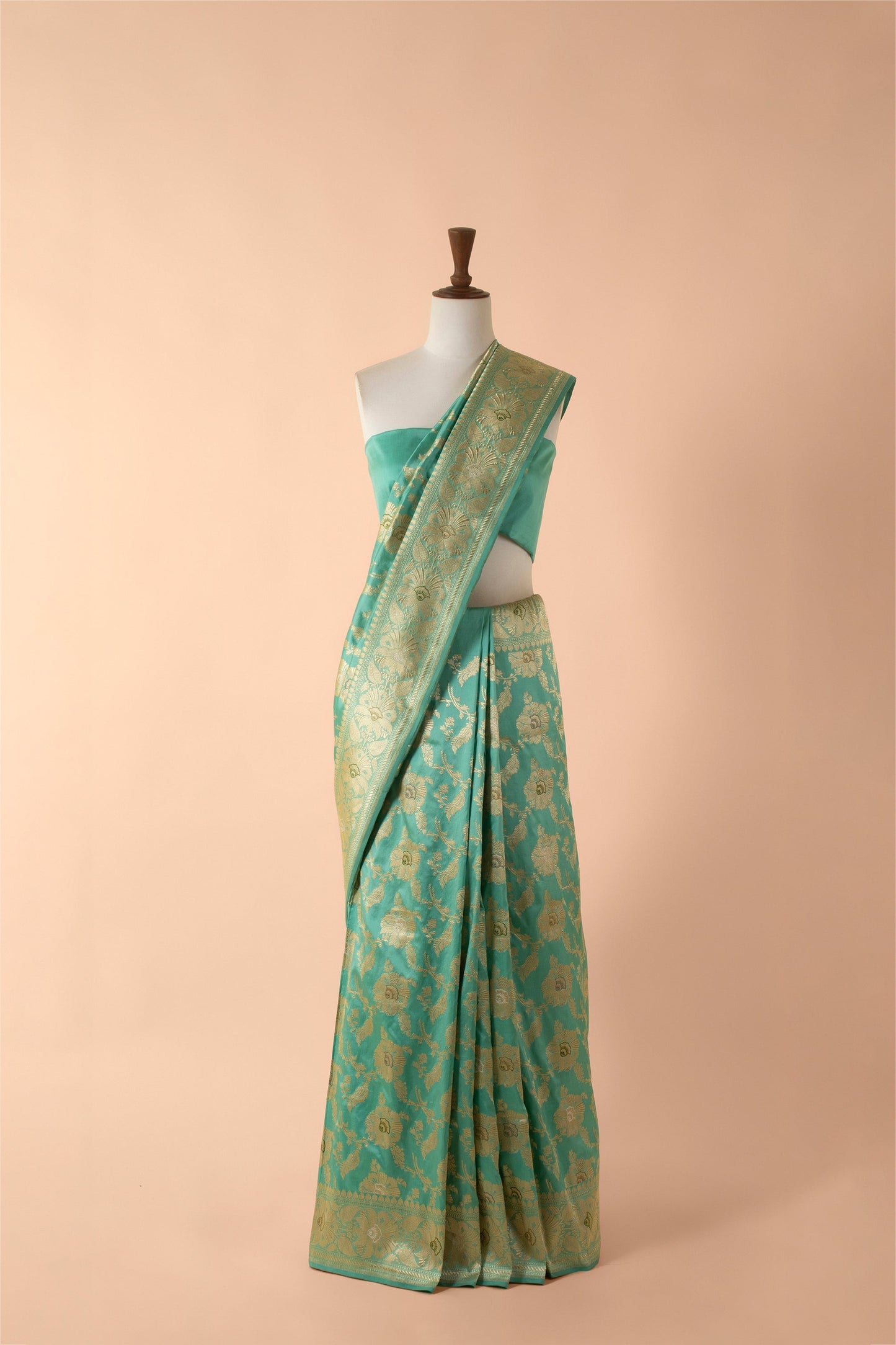 Handwoven Blue Silk Sari