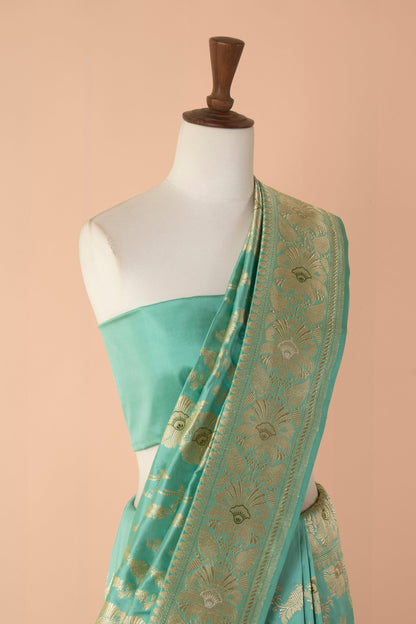 Handwoven Blue Silk Sari