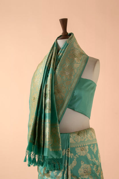 Handwoven Blue Silk Sari