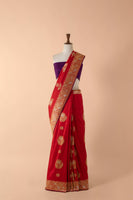 Handwoven Red Silk Sari