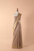Handwoven Grey Silk Sari