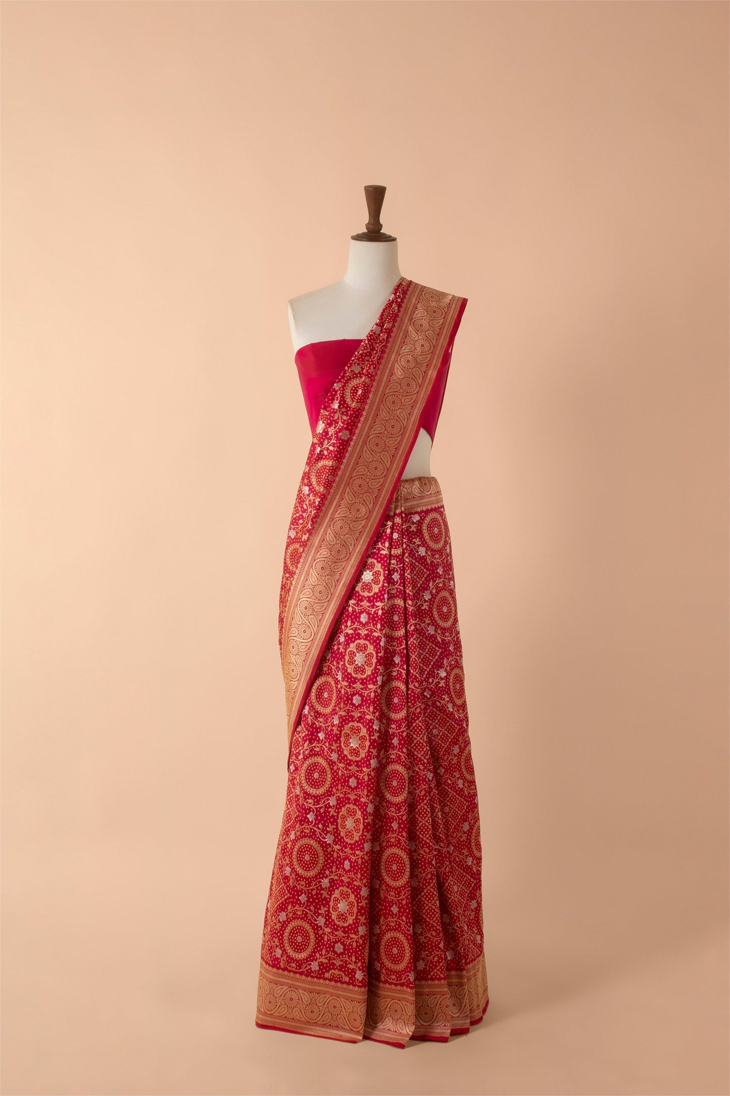 Handwoven Red Silk Sari