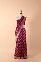 Handwoven Garnet Silk Sari