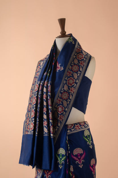 Handwoven Blue Silk Saree