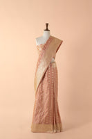 Handwoven Pink Silk Sari