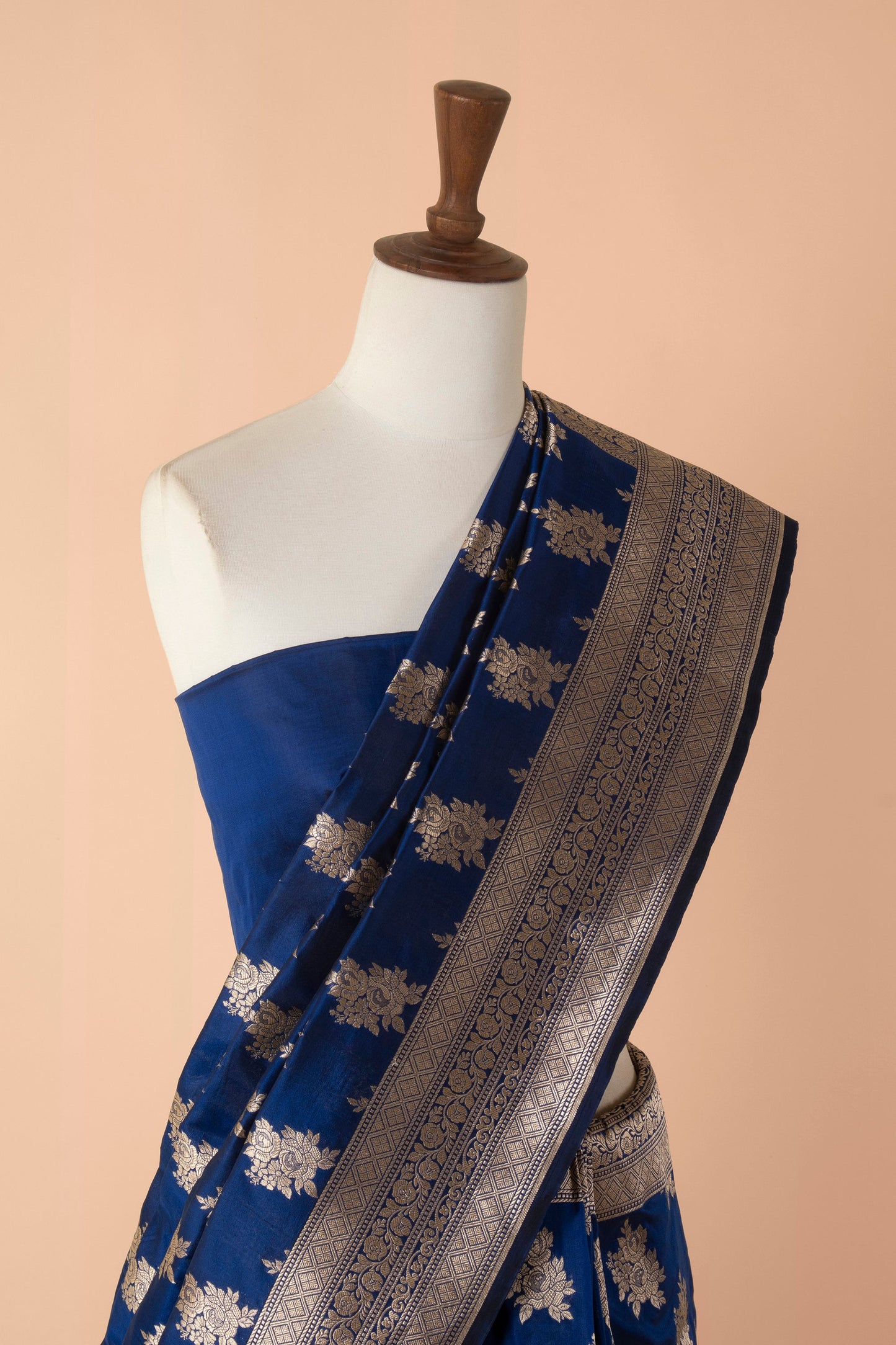 Handwoven Blue Silk Sari