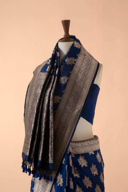 Handwoven Blue Silk Sari