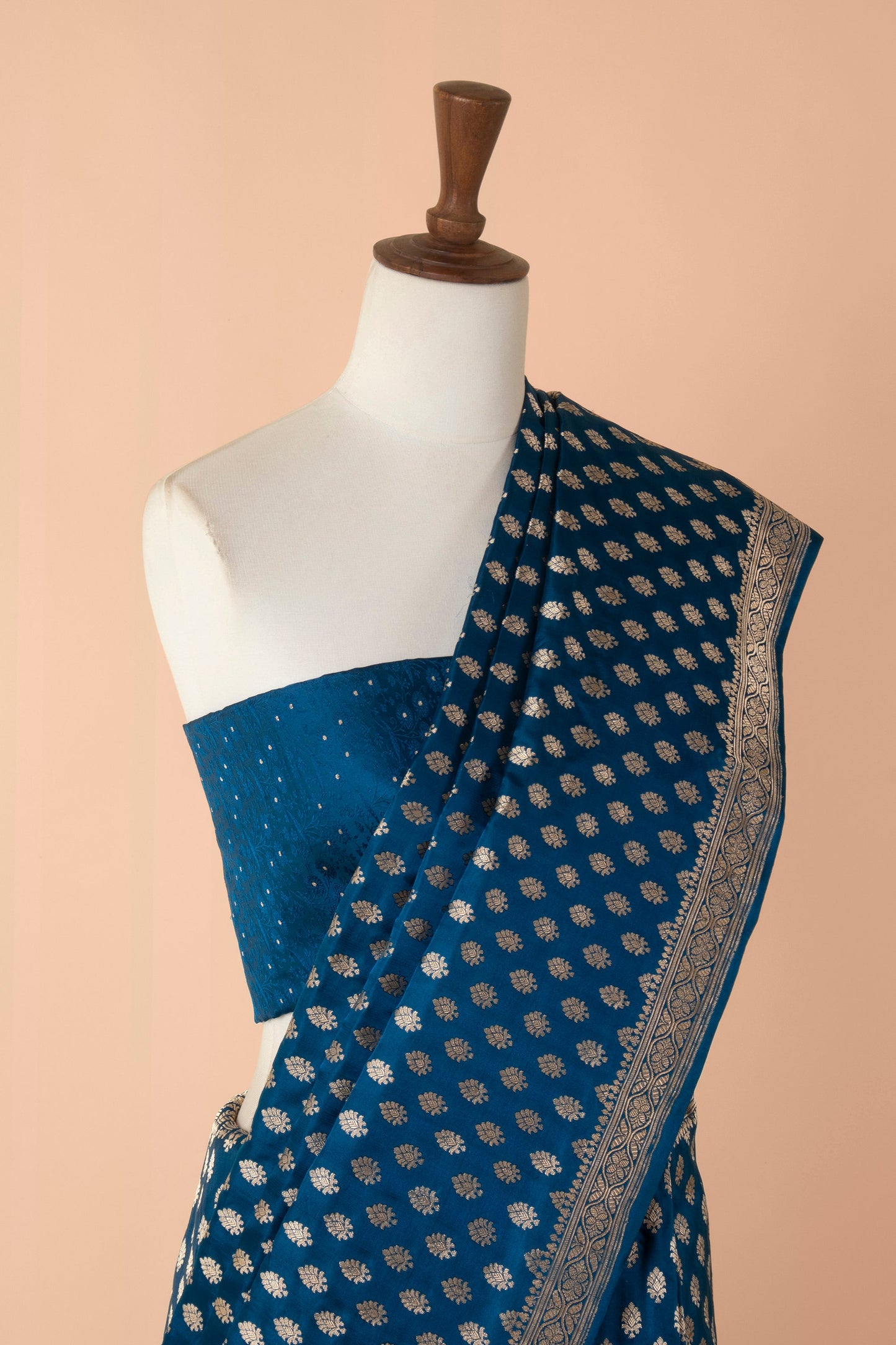 Handwoven Blue Silk Sari