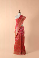Handwoven Pink Silk Sari