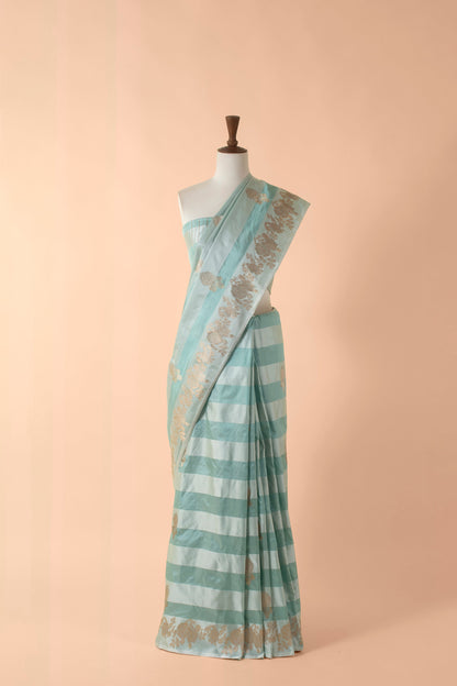 Handwoven Blue Silk Saree