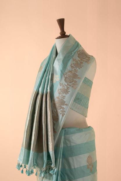 Handwoven Blue Silk Saree