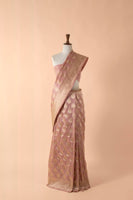 Handwoven Pink Silk Sari