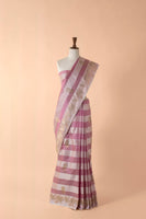 Handwoven Pink Silk Sari