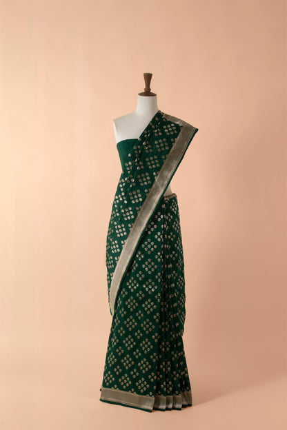 Handwoven Green Silk Sari