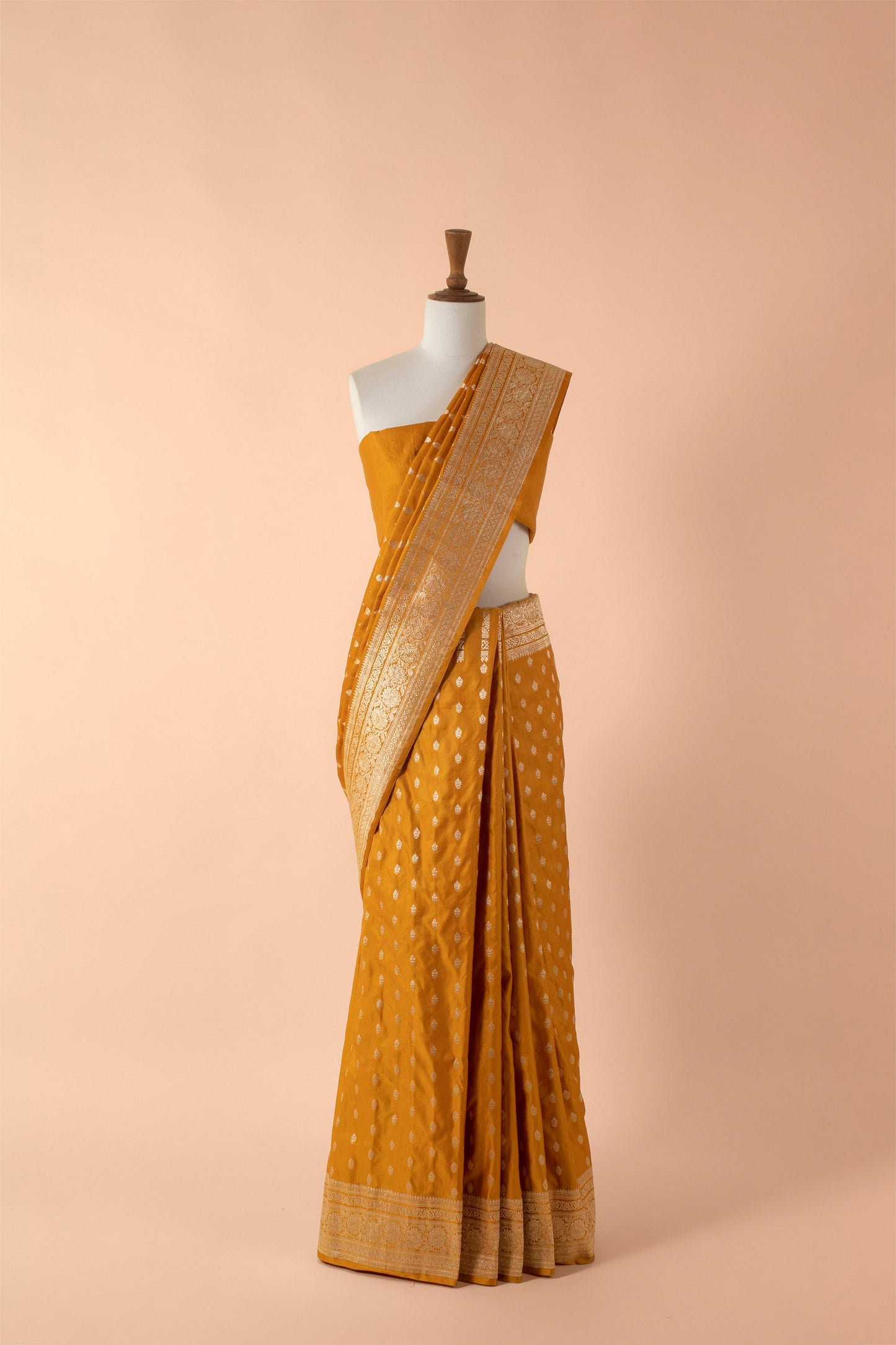 Handwoven Mustard Silk Sari