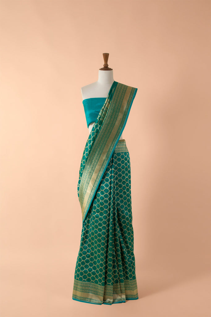 Handwoven Green Silk Sari