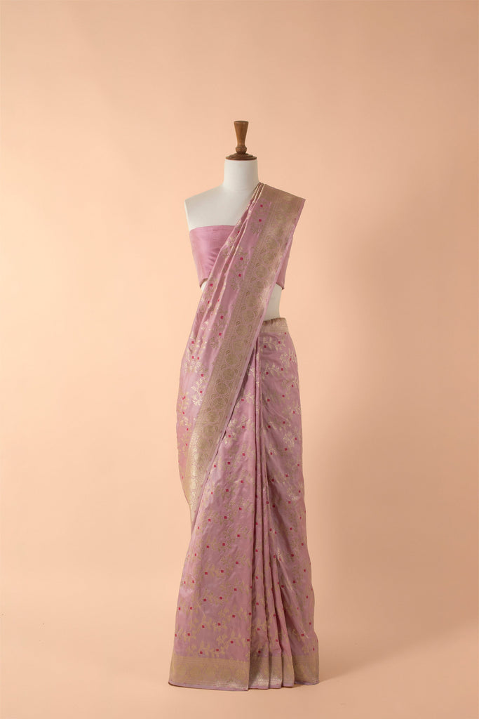 Handwoven Mauve Silk Sari