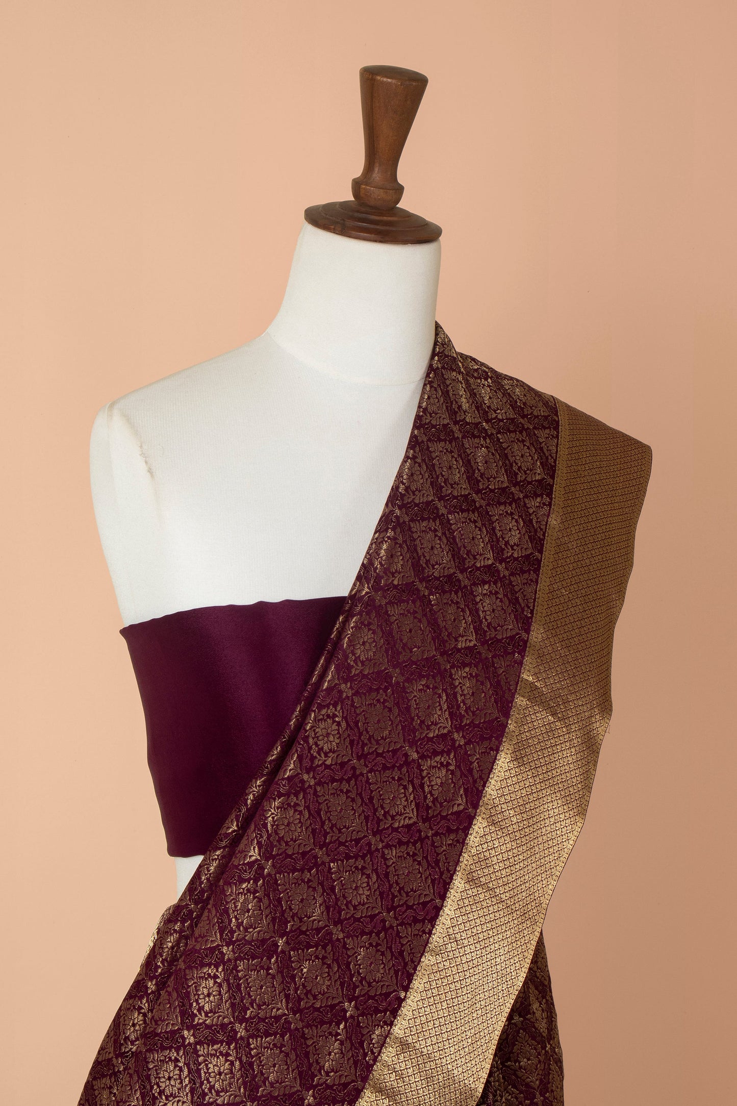 Handwoven Purple Georgette Sari