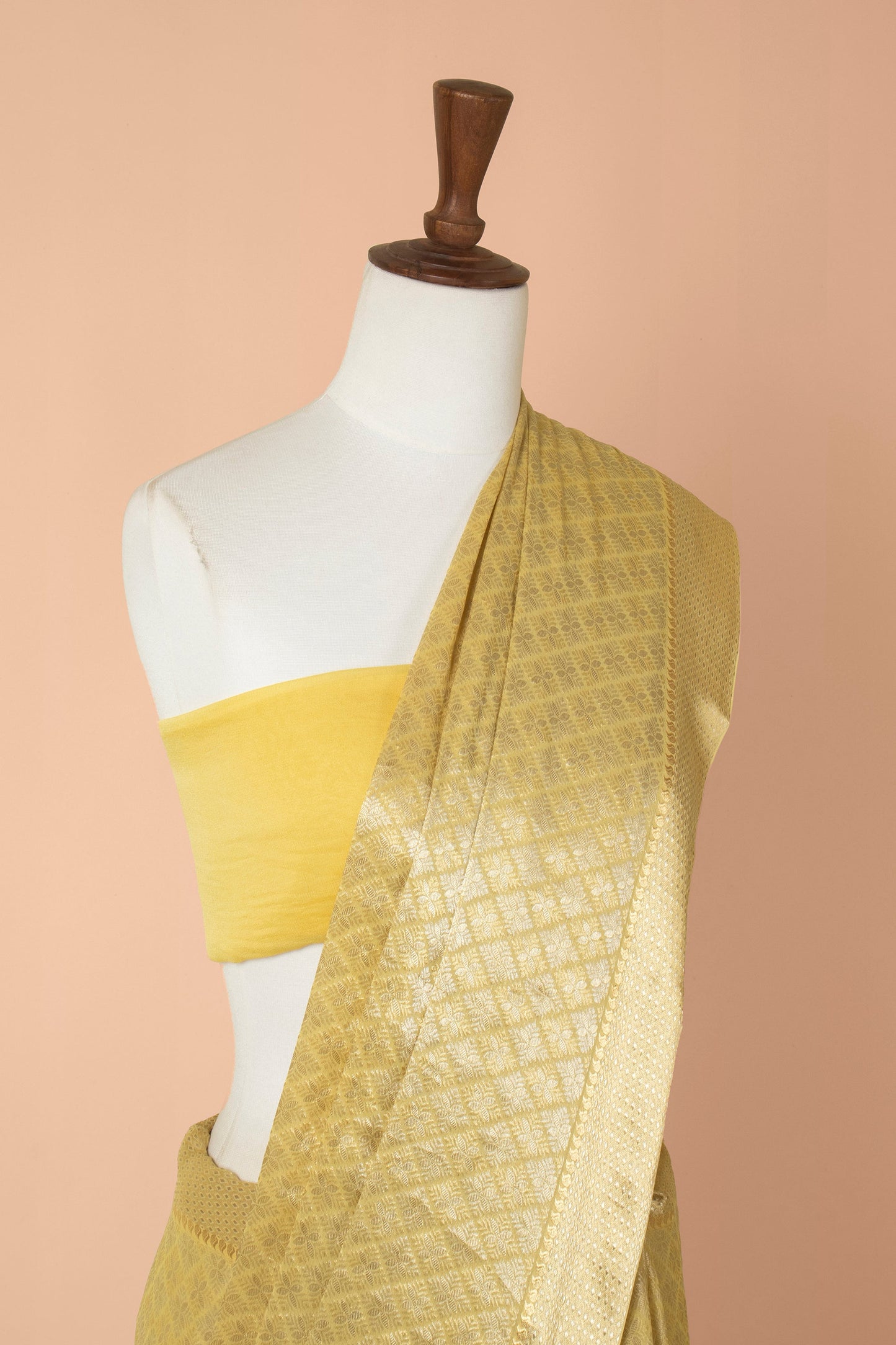 Handwoven Yellow Georgette Sari