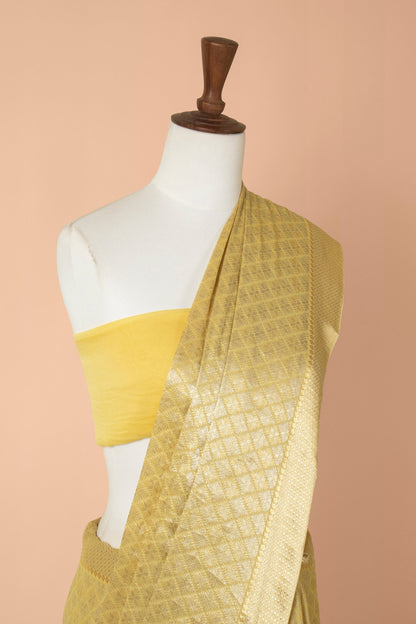 Handwoven Yellow Georgette Sari