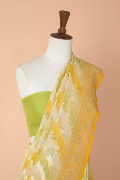 Handwoven Multicolor Georgette Sari