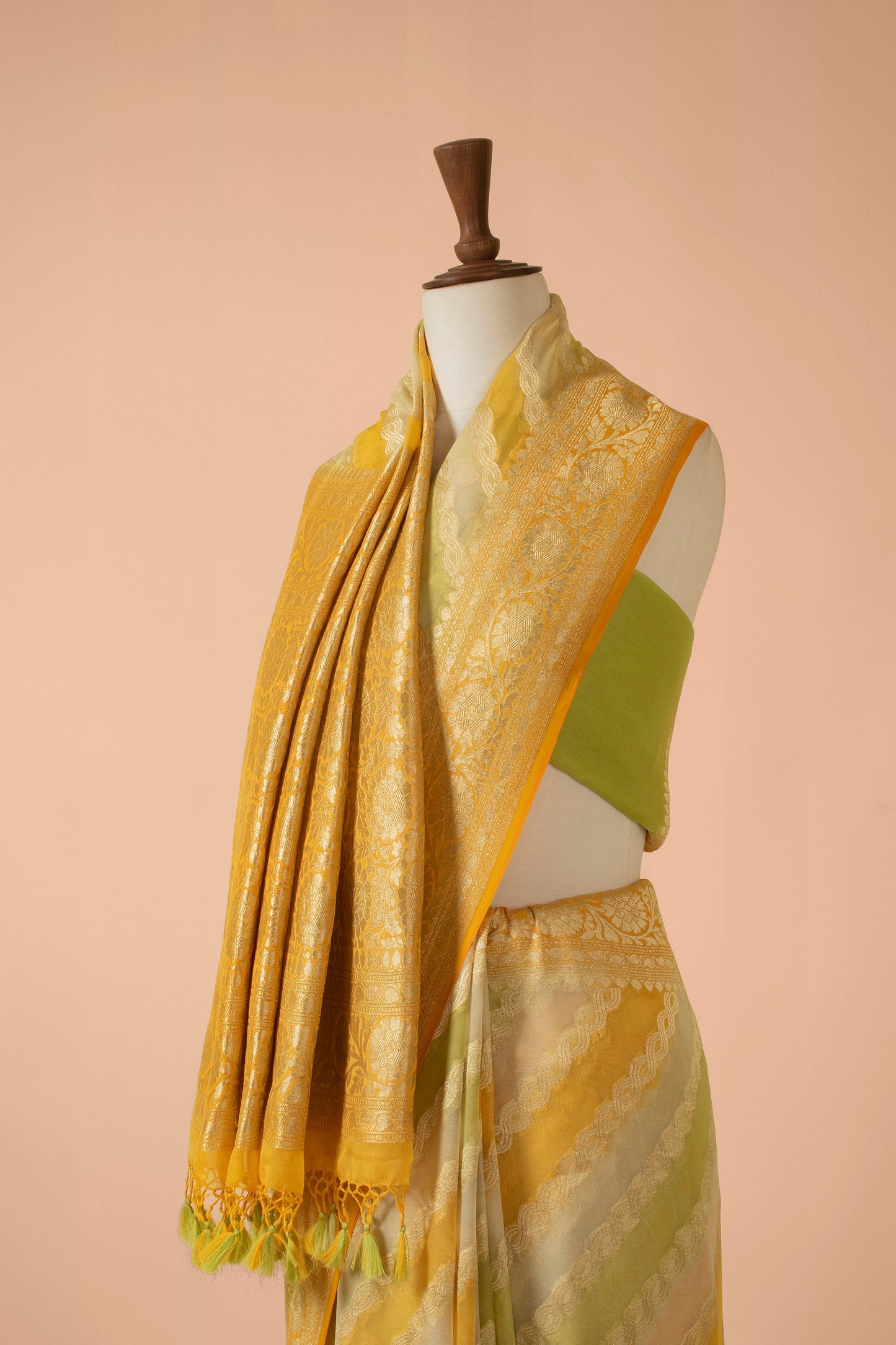 Handwoven Multicolor Georgette Sari