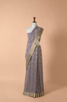 Handwoven Mauve Georgette Sari