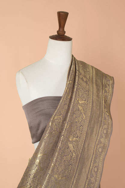 Handwoven Grey Georgette Sari