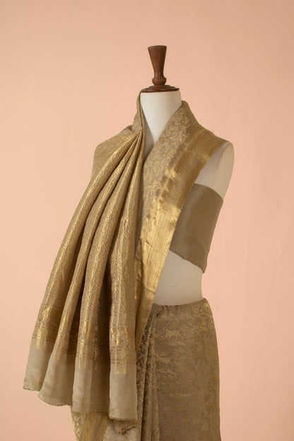 Handwoven Grey Georgette Sari