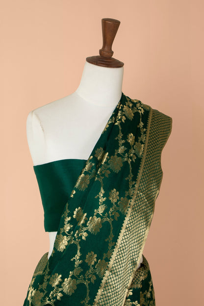 Handwoven Green Georgette Sari