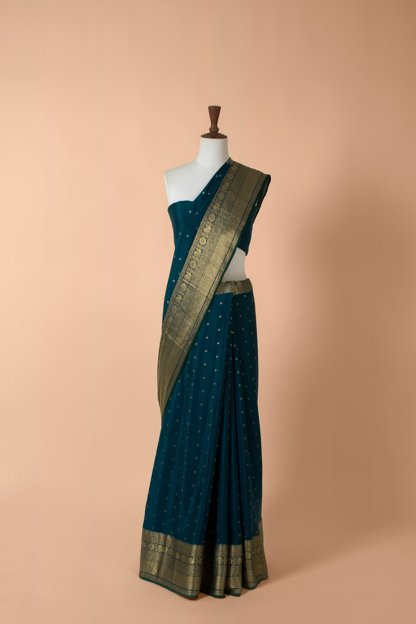 Handwoven Blue Georgette Sari