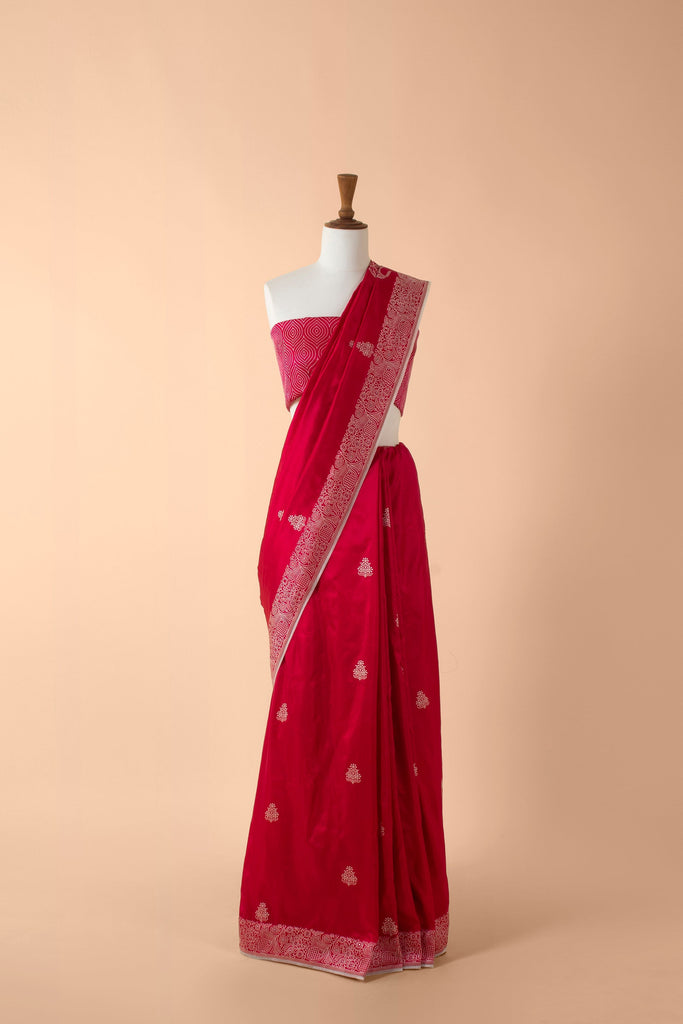 Handwoven Red Silk Sari