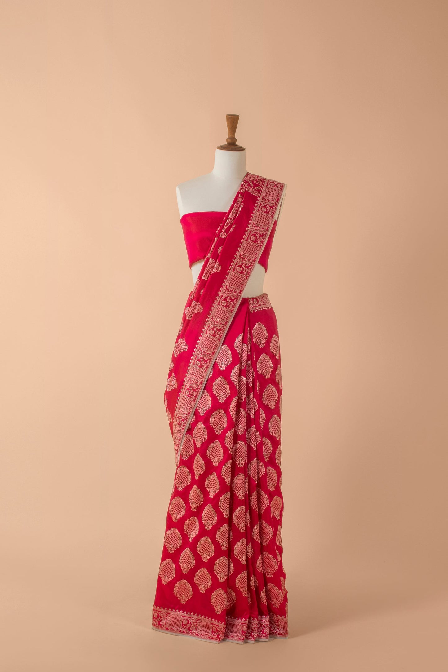 Handwoven Pink Silk Sari