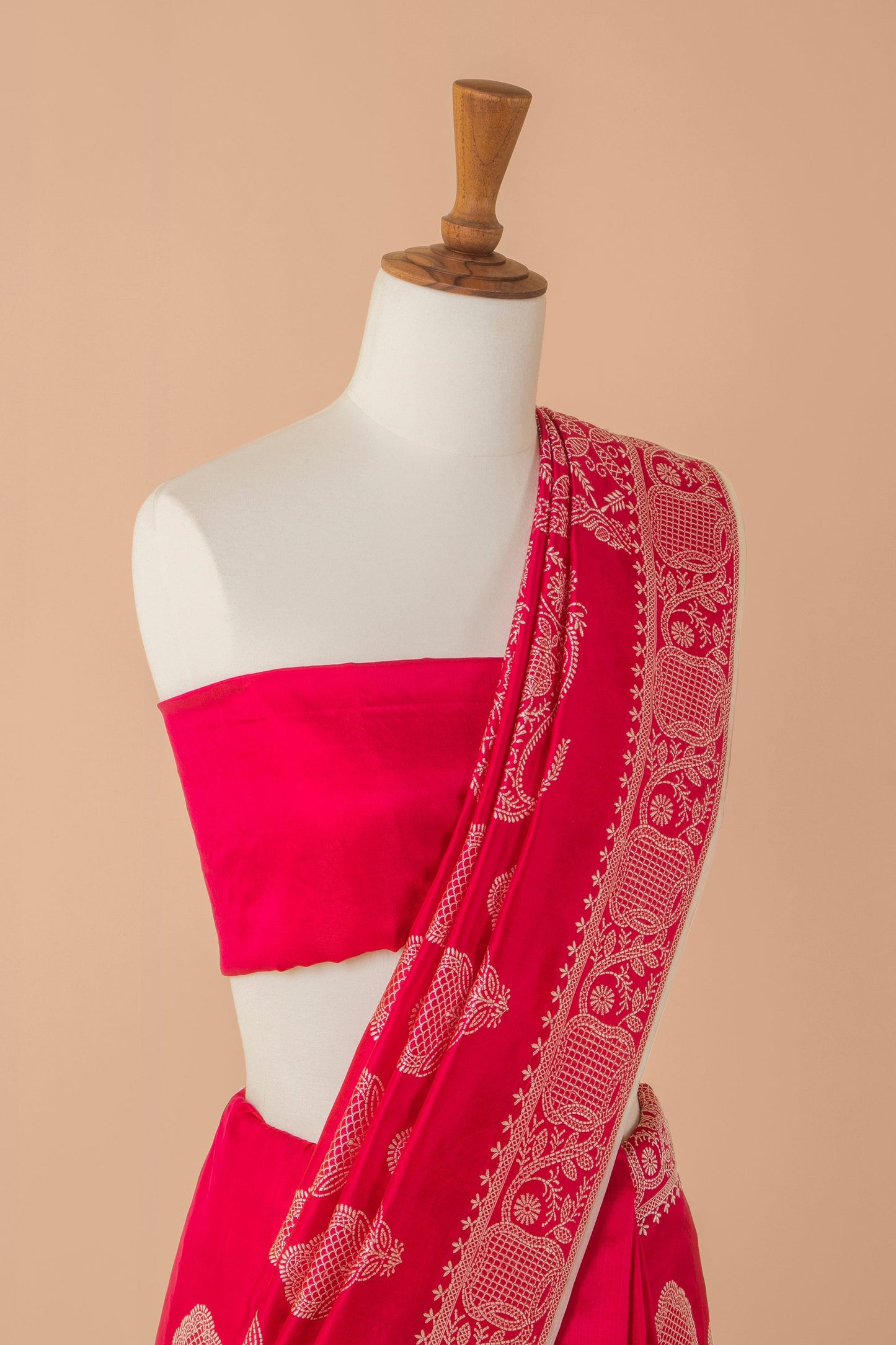 Handwoven Pink Silk Sari