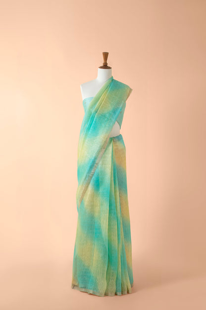 Handwoven Sea Green Organza Sari